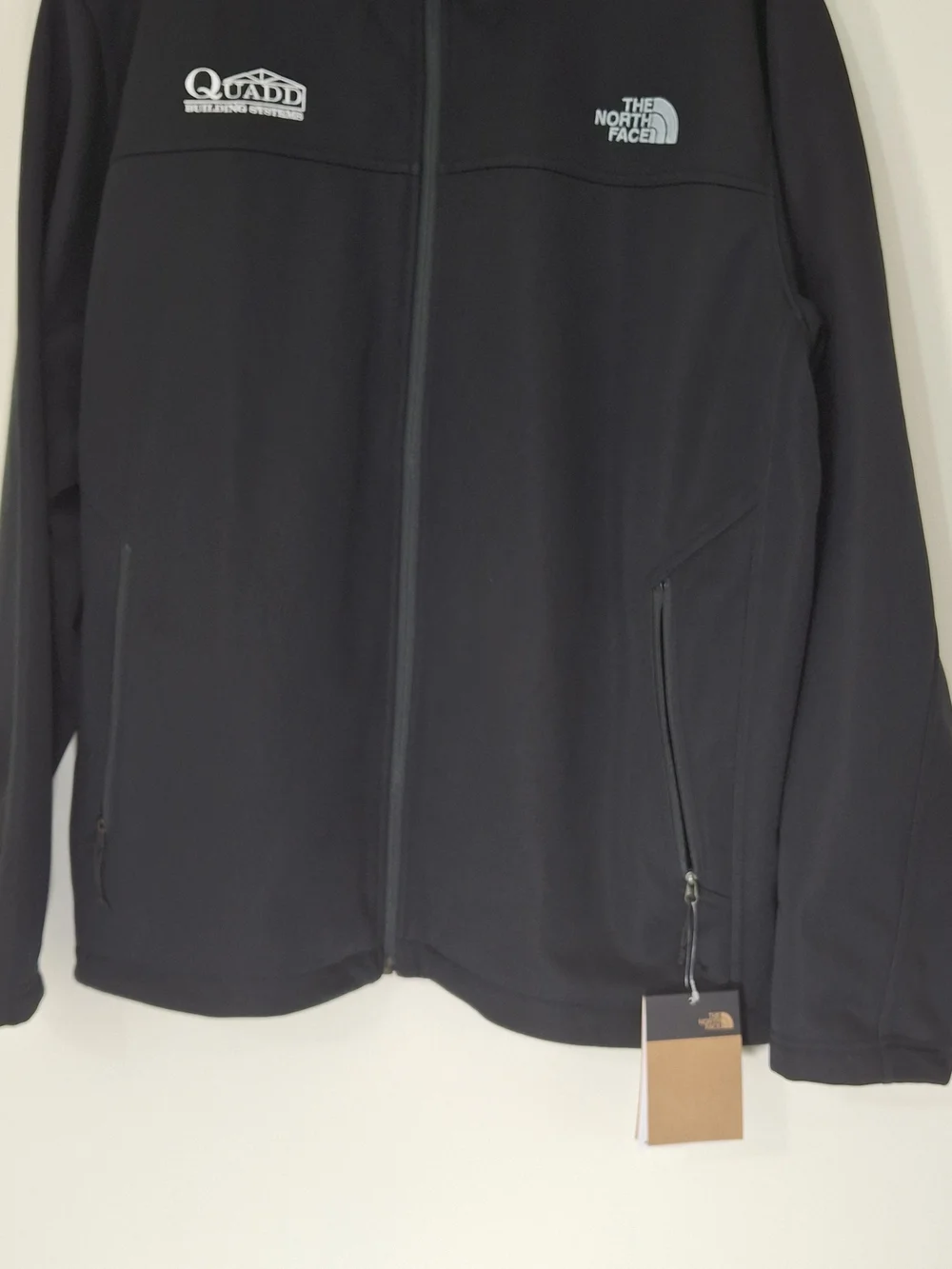 The North Face Black Softshell Jacket with Quadd Logo, Size XXL